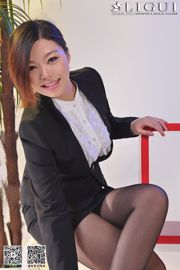 [丽柜贵足] Model Xiner "Workplace Black Silk OL" Beautiful Legs and Jade Feet Photo Picture