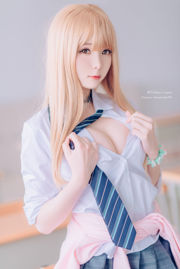 [Net Red COSER Photo] Weibo Girl Paper Cream Moon Shimo-Blonde Uniform